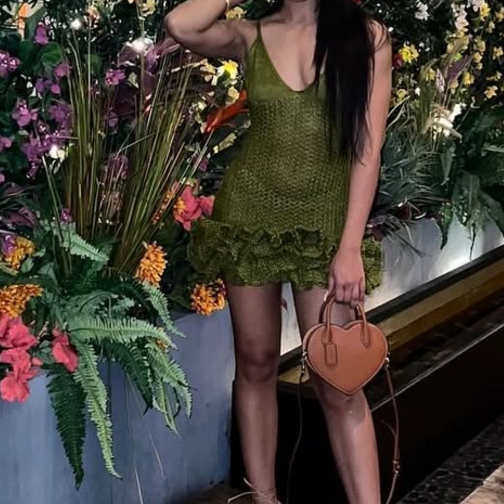 Hanifa Olive Knit Mini Dress